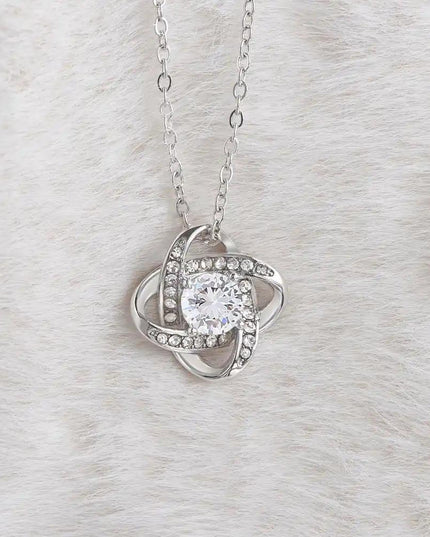 white gold love knot necklace 