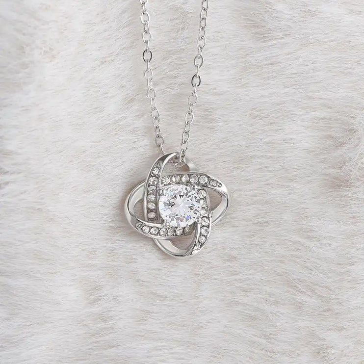 white gold love knot necklace 