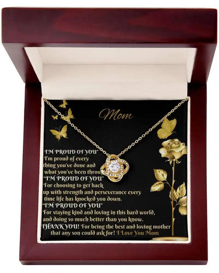 yellow gold love knot necklace 