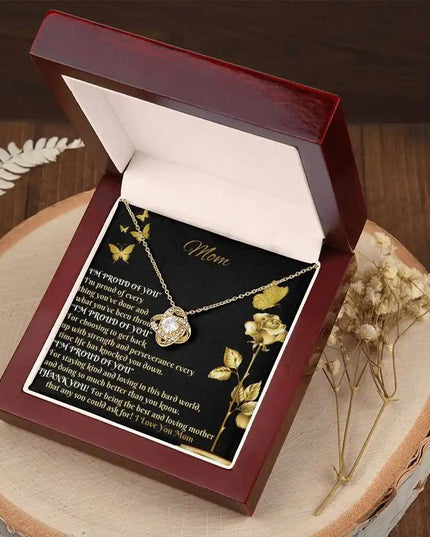 yellow gold love knot necklace 