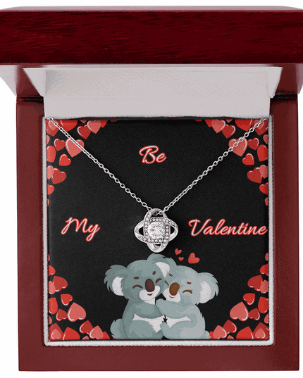 14k white gold love knot necklace in a luxury box