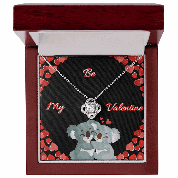 14k white gold love knot necklace in a luxury box