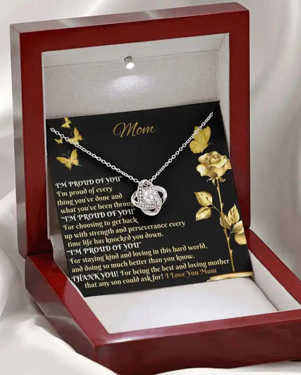 white gold love knot necklace 