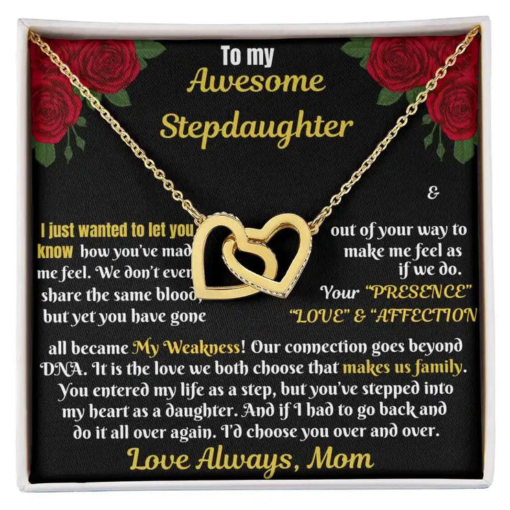 Interlocking Hearts Necklace for awesome STEPDAUGHTER from MOM