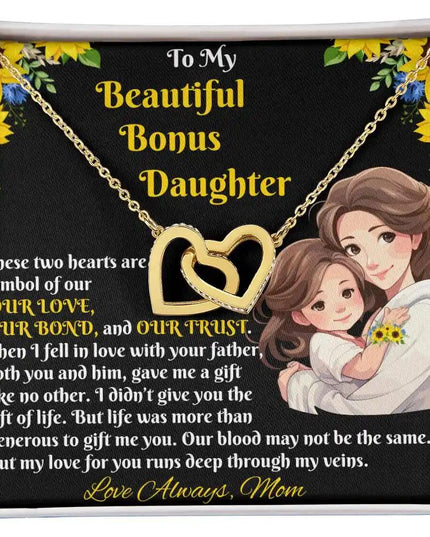 yellow gold interlocking hearts necklace two-tone box