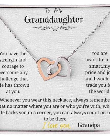 A rose gold interlocking hearts necklace 
