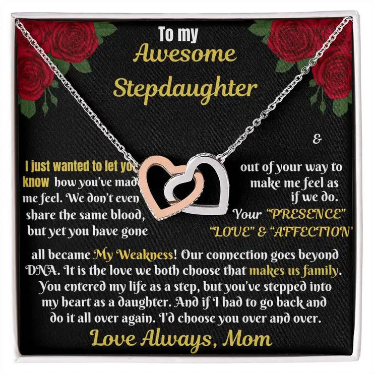 Interlocking Hearts Necklace for awesome STEPDAUGHTER from MOM