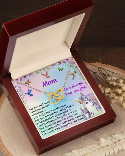 gold interlocking hearts necklace