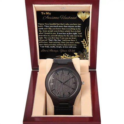 wooden watch in mahogany box