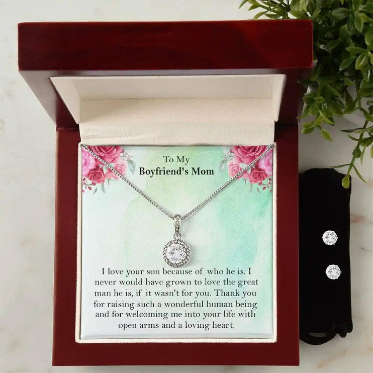 Eternal Hope Necklace Earring Set in mahogany box
