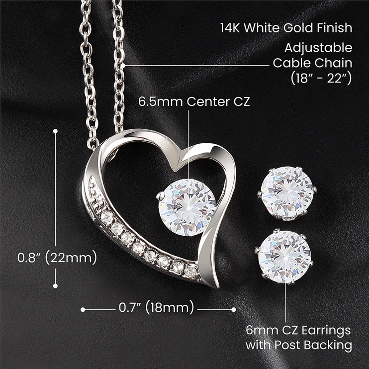 forever love necklace and earring set