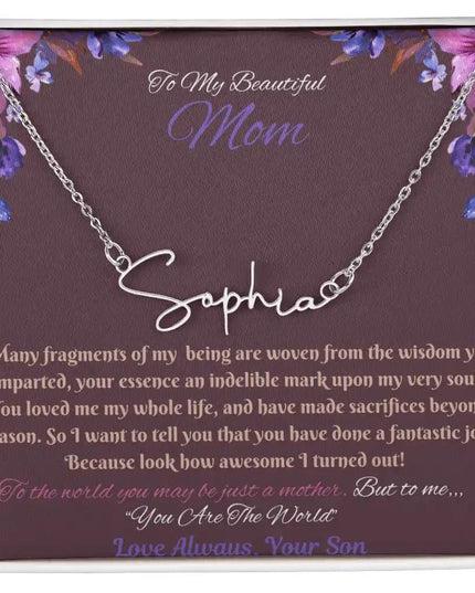 polished-stainless signature style name necklace in soft box