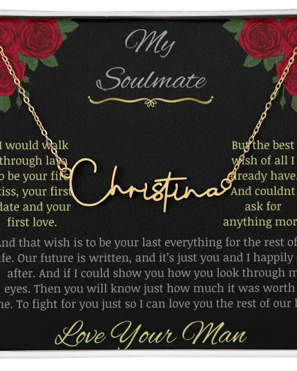 Signature Style Name Necklace with a yellow gold charm in a two-tone box Pic 2