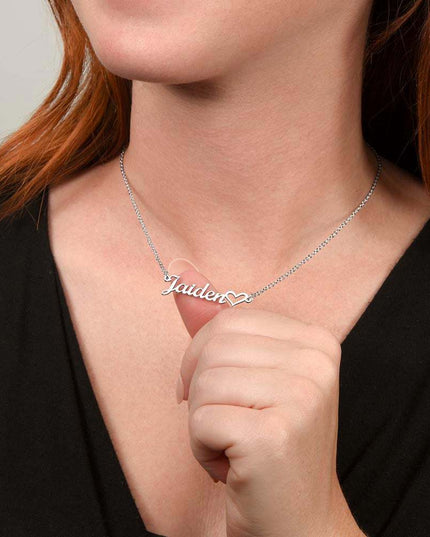 stainless-steel name heart necklace