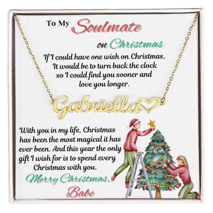 yellow gold name heart necklace