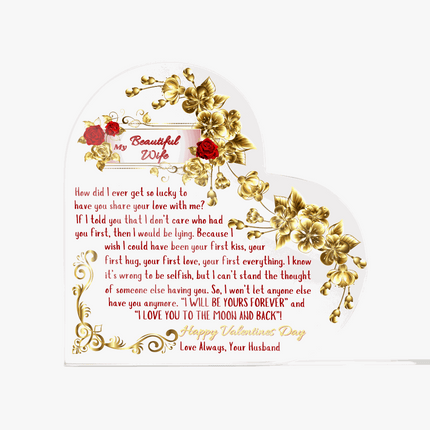 Acrylic Heart Plaque on a blank background
