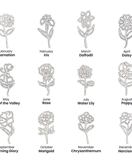 Flower Name Necklace for WIFE from HUSBAND