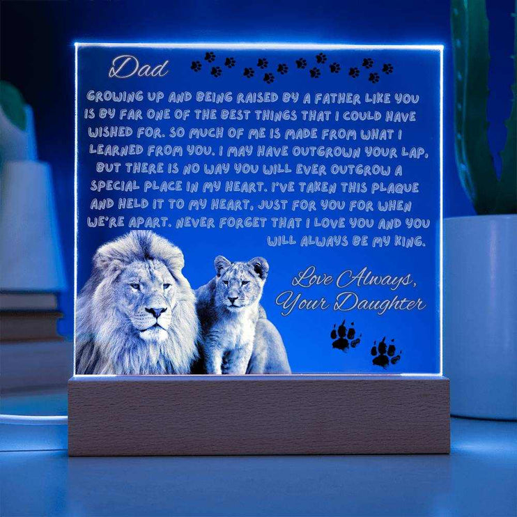 12v acrylic square plaque with blue light