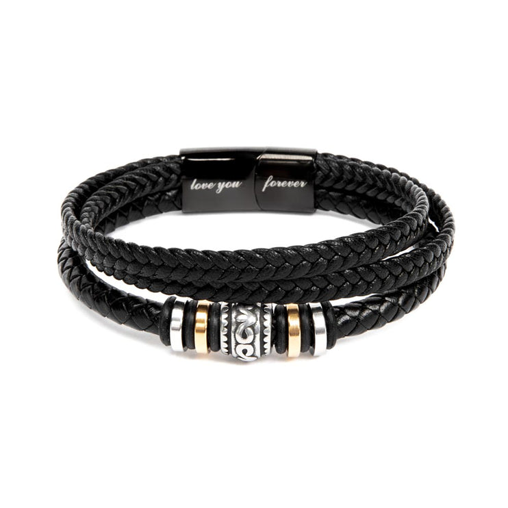A men's love you forever bracelet by itself.