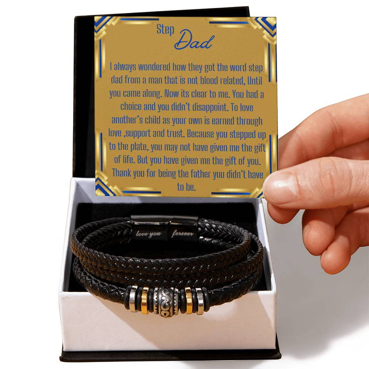 a men's love you forever bracelet in a two-tone box
