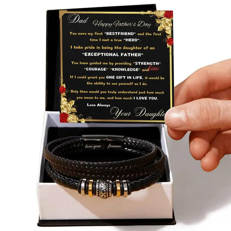 love you forever bracelet in two-tone box.