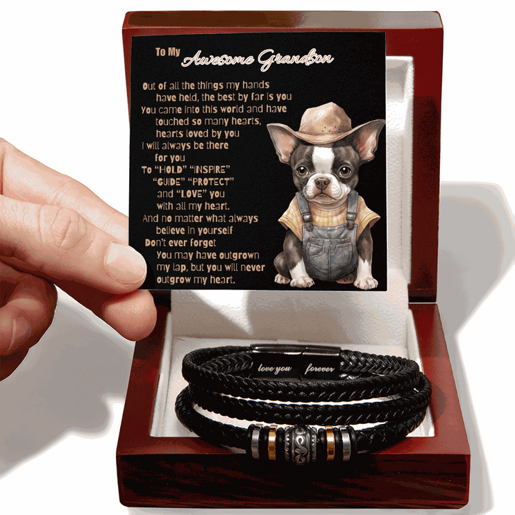 love you forever bracelet in a mahogany box