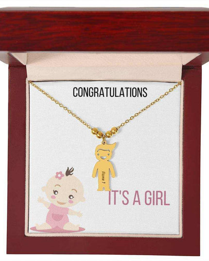 Kid Charm Necklace Mahogany Box Gold BoyCharm