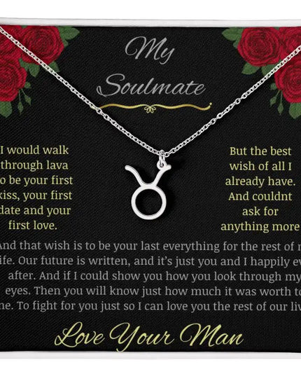 Zodiac Symbol Necklace with white gold charm in a two-toned box charm 2