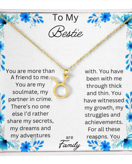 Zodiac Symbol Necklace with yellow gold finish and in a two-tone box
