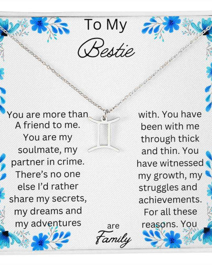 Zodiac Symbol Necklace with yellow gold finish and in a two-tone box