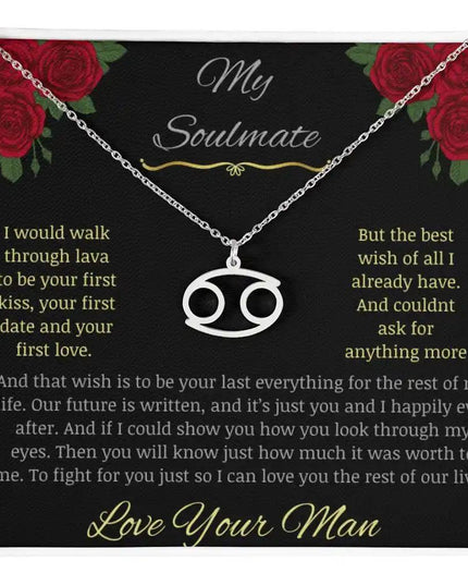 Zodiac Symbol Necklace with white gold charm in a two-toned box charm 4