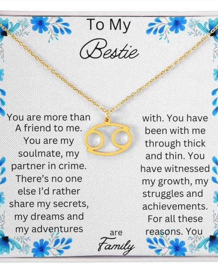 Zodiac Symbol Necklace with yellow gold finish and in a two-tone box