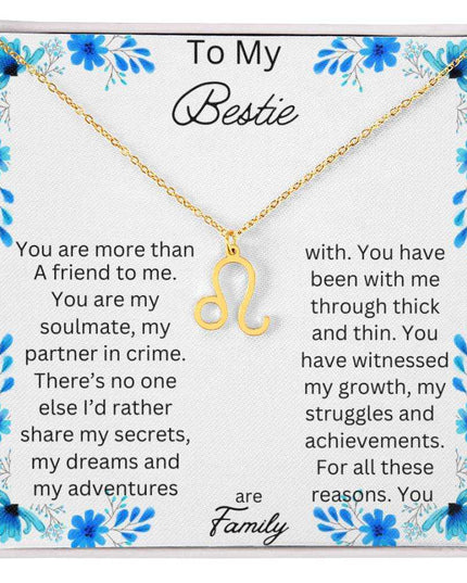 Zodiac Symbol Necklace with yellow gold finish and in a two-tone box