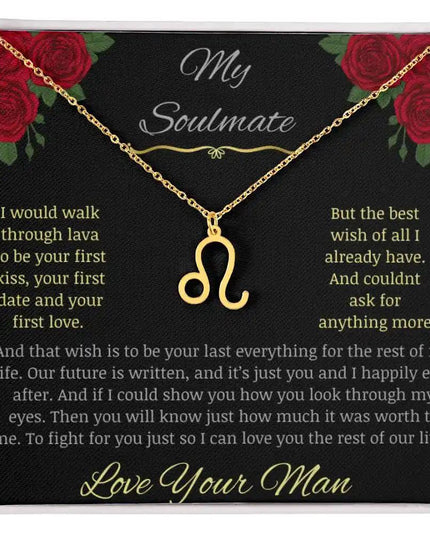 Zodiac Symbol Necklace with yellow gold charm in a two-toned box charm 5