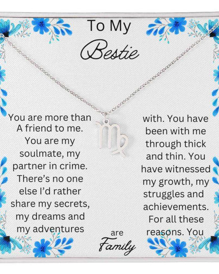 Zodiac Symbol Necklace with yellow gold finish and in a two-tone box
