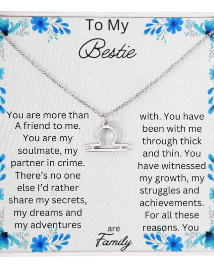 Zodiac Symbol Necklace with yellow gold finish and in a two-tone box