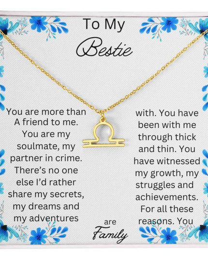 Zodiac Symbol Necklace with yellow gold finish and in a two-tone box