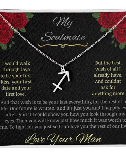 Zodiac Symbol Necklace with white gold charm in a two-toned box charm 9