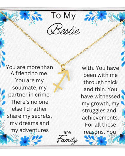 Zodiac Symbol Necklace with yellow gold finish and in a two-tone box
