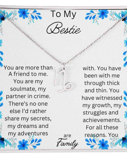 Zodiac Symbol Necklace with yellow gold finish and in a two-tone box