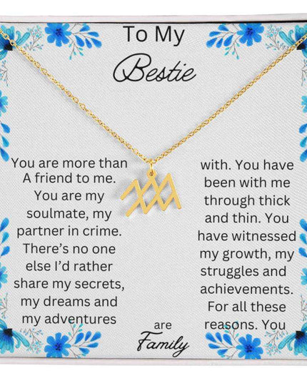 Zodiac Symbol Necklace with yellow gold finish and in a two-tone box