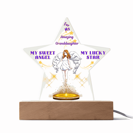 120v acrylic star plaque with blank background