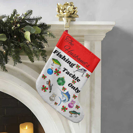 giant holiday stocking on fireplace 