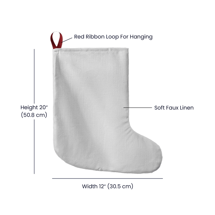 giant holiday stocking showing the material with no design