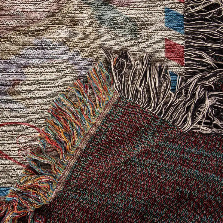 Heirloom Woven Blanket showing the corner threads