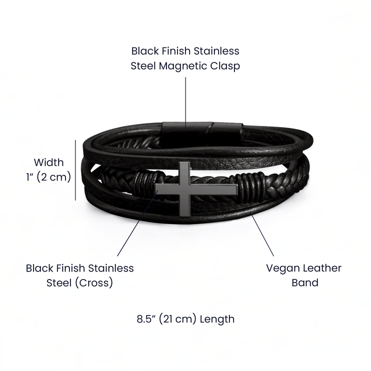 cross bracelet on a product details card