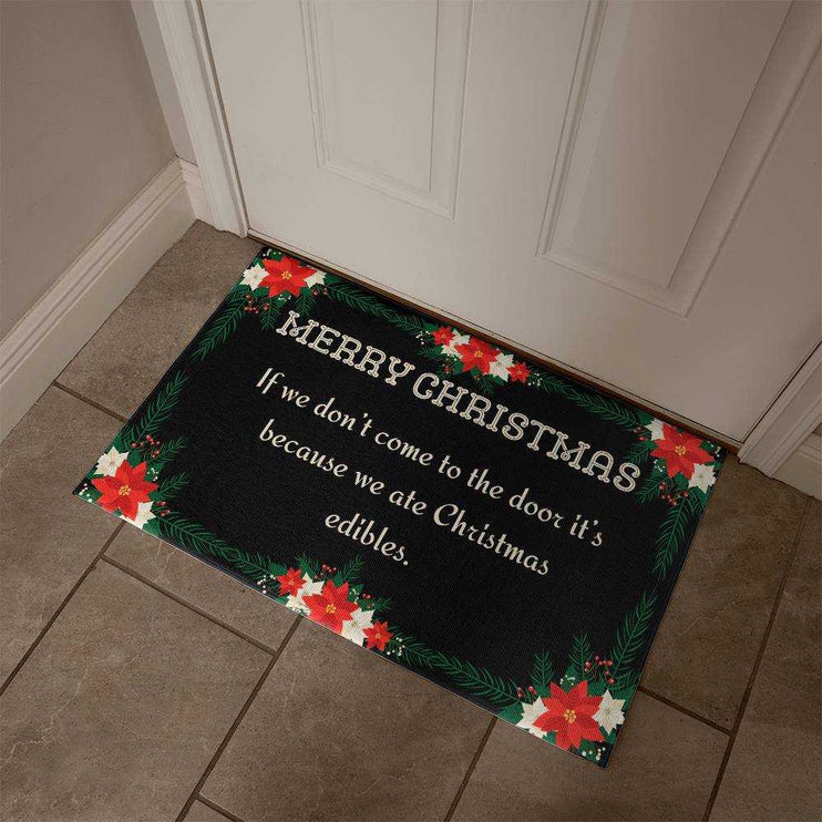 welcome mat by white door