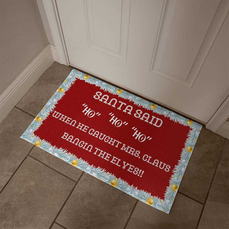 welcome mat by a white front door
