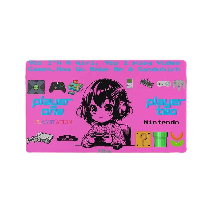a gaming mat for girl gamer
