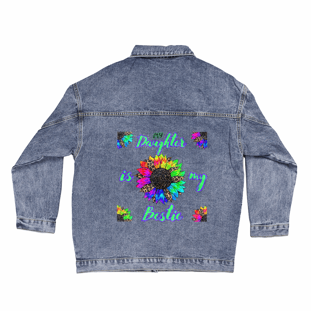 dtg denim jacket showing back print